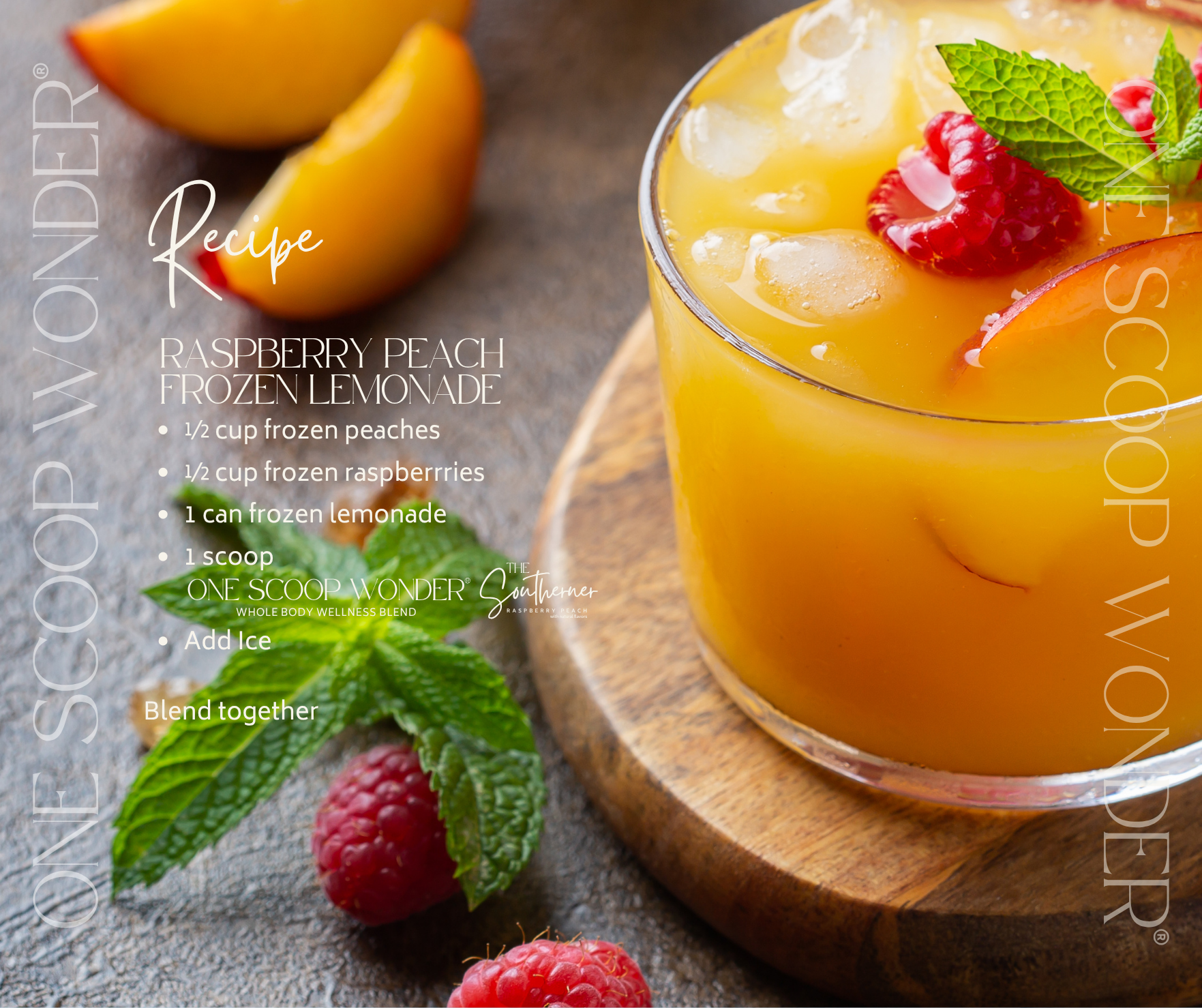 Raspberry Peach Frozen Lemonade