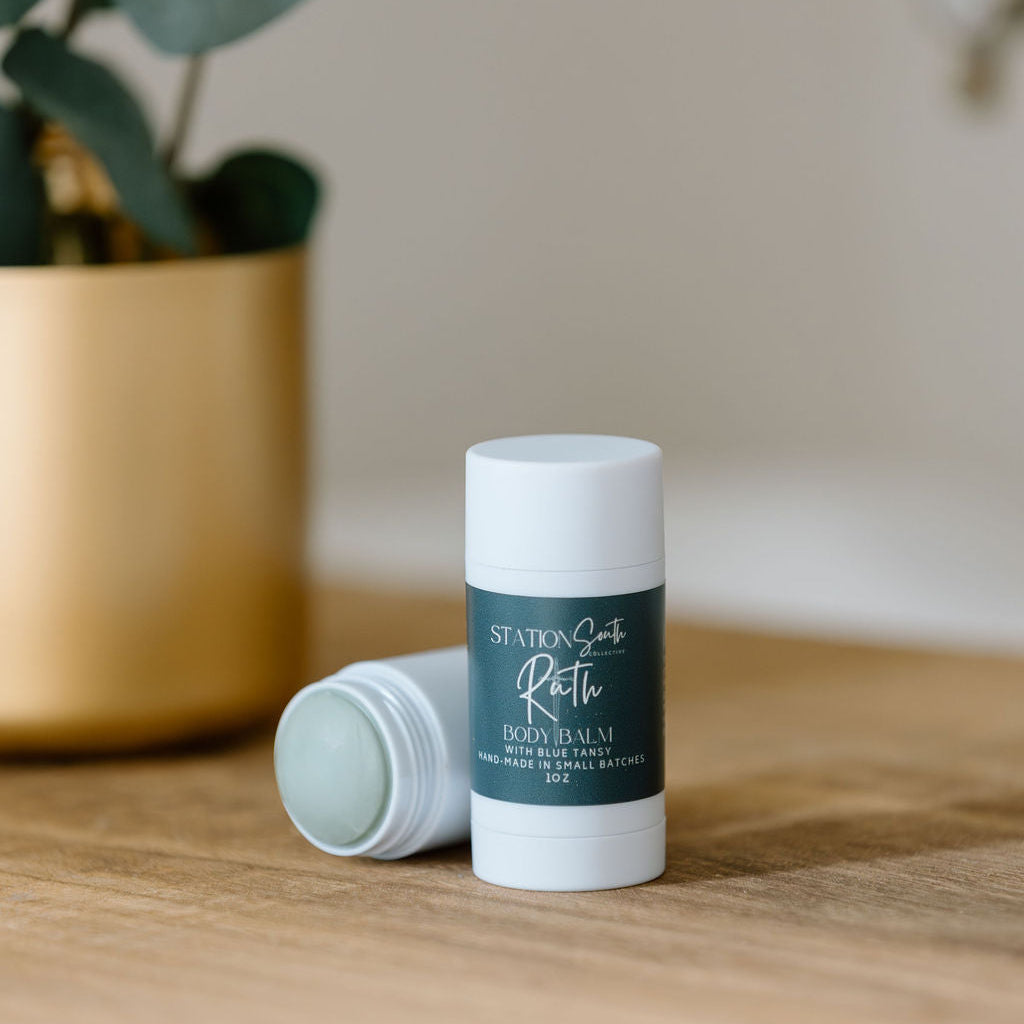 All Natural Skincare,
Station South Collective
Hand-Made in small batches
with Blue Tansy
Beef Tallow
Shea Butters