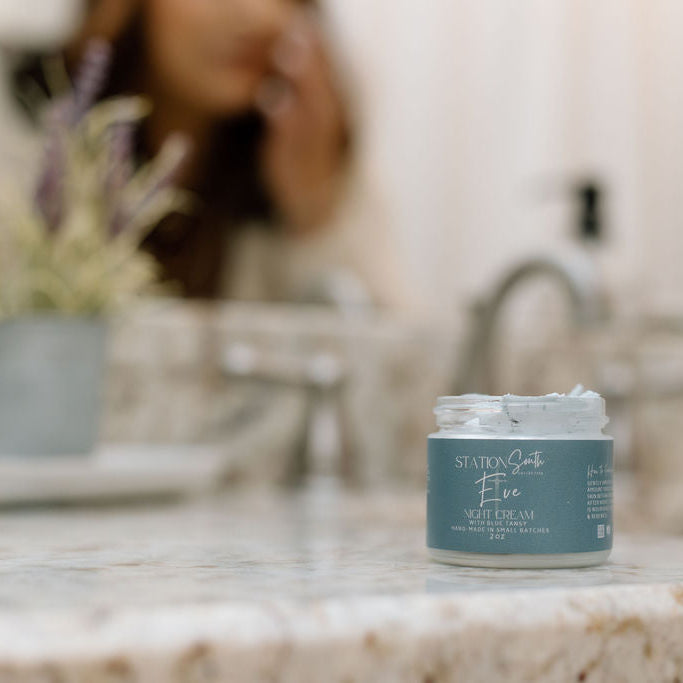 All Natural Skincare,
Station South Collective
Hand-Made in small batches
with Blue Tansy
Beef Tallow
Shea Butters
Hand Whipped